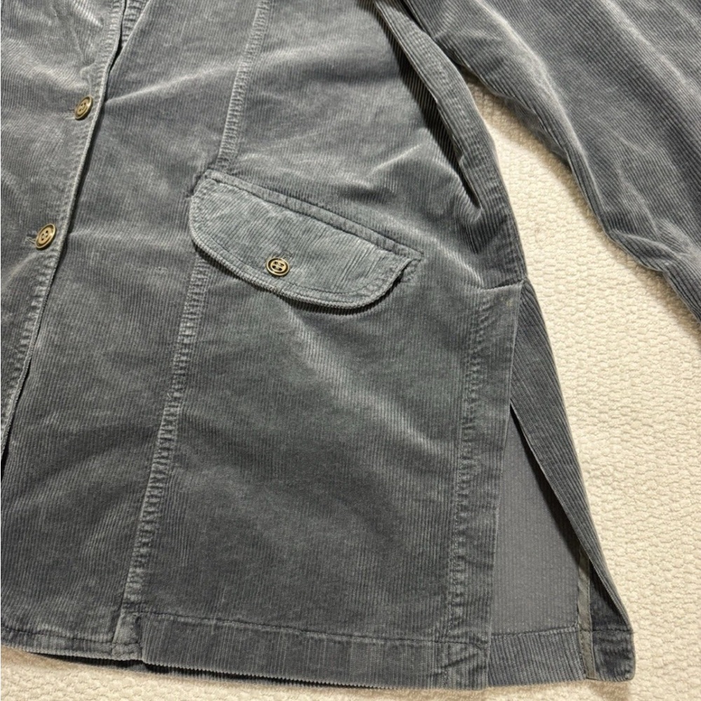 Anthropologie Pilcro Women M Washed Corduroy Blazer Boxy Oversized Slouchy Blue - Picture 10 of 13